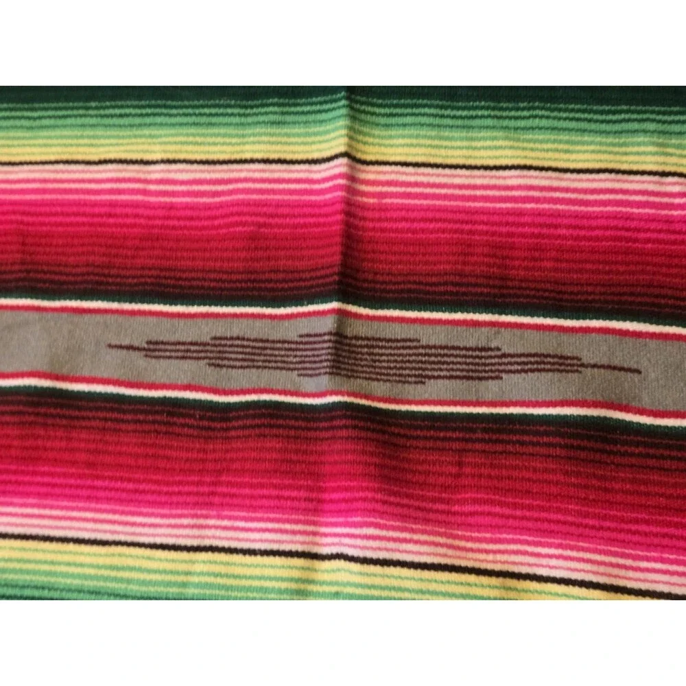 Vintage Mexican Sarape Blanket Rainbow Saltillo Stripe Blanket Throw 80x45